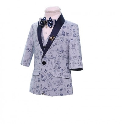 SKCST022 custom-made short children's suit style seven-sleeve performance suit flower shirt flower dress children's suit manufacturer detail view-4